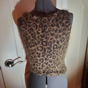 Animal Print Faux Fur Shell